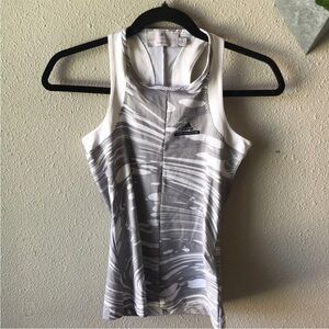 Stella McCartney Adidas White grey swirl Fitted Sleeveless Tank Top XS